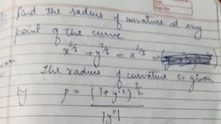 Finding the radius of curvature of curve  solved example  BSc Calculus paper [upl. by Freeland292]