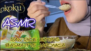 ASMR RAW RICE  RAW RICE EATING JAPONICA RICE MIXED BASMATI RICE  MAKAN BERAS MENTAH dewichannell [upl. by Hands]