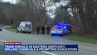 Small Kentucky town urged to evacuate after train derails [upl. by Jameson]