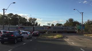 Railway crossing double Transperth train maddington Western Australia [upl. by Mateya]