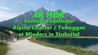 4K Sommerrodelbahn Alpine SlideCoaster Tobogganning at Serlesbahnen Mieders Stubaital Valley Tirol [upl. by Eatnod912]