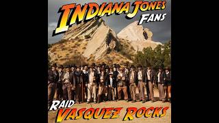 Indiana Jones Fans Raid Vasquez Rocks  indianajones indianajonesfans californiajones [upl. by Knowling]