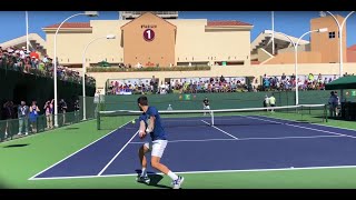 Novak Djokovic amp Filip Krajinovic  IW Practice Court Level 60fps [upl. by Atidnan]