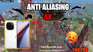 SMOOTH  144 FPS with ANTI ALIASING  4X💀🔥  IQOO 12 5g PUBG BGMI Test 2024 [upl. by Adriel]