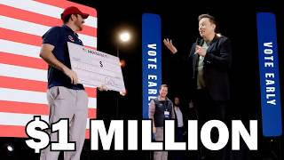 Elon Musk Awards 1M To Random Person At Town Hall [upl. by Lukas]