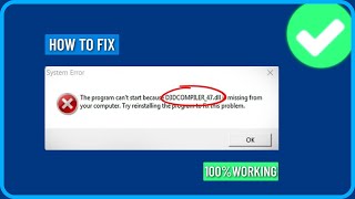 How to Fix D3DCOMPILER47dll is Missing or Not Found in Windows 111087 [upl. by Gere]