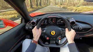 Ferrari F8 Spider POV Test Drive  0150 kmh Accelerations Tunnel Downshifts [upl. by Hildagard]