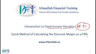 CFA Level I Valuation of a Floating Rate Note by Mr Arif Irfanullah [upl. by Anaert]