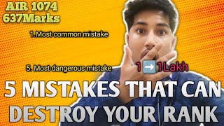 5 MISTAKES That Will Destroy Your NEET PGINICET Rank 💯 FAIL  Stop These Mistakes Right NOW [upl. by Lihas]