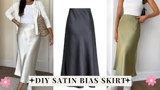 DIY Satin Bias Skirt ✔️Very Practical Skirt Cutting and Sewing✔️ [upl. by Niall]