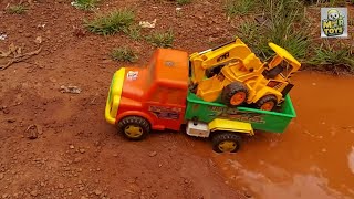 Jump River Tata Tipper  JCB 5CX  Crane  Dumper Truck  Mahindra Swaraj Eicher Tractor Mrtoys [upl. by Ballou861]