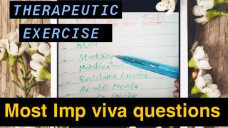 Therapeutic Exercise Most imp viva questions [upl. by Kameko]