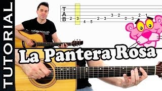 como tocar LA PANTERA ROSA en guitarra FACIL Principiantes y novatos acústica o criolla tutorial [upl. by Rebmaed]