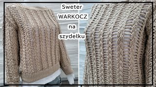 NR43 Wiosenny Sweter dziurawy WARKOCZ na szydełkucrochet cable sweater Foreign subtitles available [upl. by Nur]