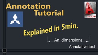 Autocad  Annotation tutorial annotative text and annotative dimensions [upl. by Jeconiah81]