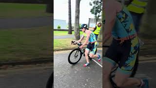 Flying through the dismount 🚀🚴‍♂️ Triathlon Multisport GreatExperiences shorts [upl. by Nas303]