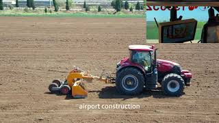 Case IH 3004 tractor works with GNSS land leveling system4meters telescopic grader [upl. by Leipzig]