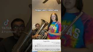 VeggieTales Theme Song band tuba flute duet tubaplayer fluteplayer veggietales [upl. by Yhtur980]