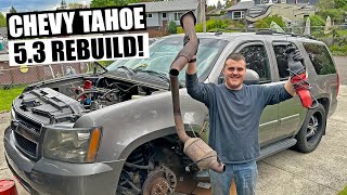 Chevy Tahoe Rebuild Pulling the Blown Up 53 LS Part 2 We Had to Bring out the Saw [upl. by Slinkman823]