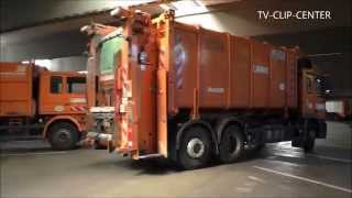 Inside View Müllfahrzeuge Müllabfuhr  German Garbage Truck driving [upl. by Xyno]