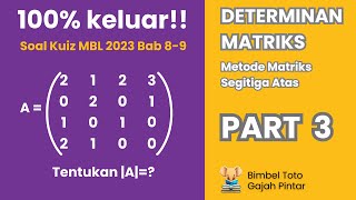 MBL  Bab 9  Determinan Matriks Part 3 [upl. by Marilin149]