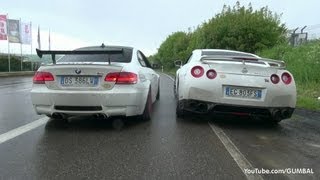 VERY LOUD Meisterschaft Nissan R35 GTR vs BMW E92 M3 w F1 SuperSprint Exhaust [upl. by Ryan]