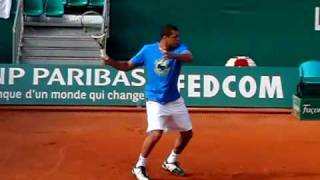 Tsonga Slow Motion Attacking Forehand 210fps [upl. by Ahen123]