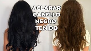 CÓMO ACLARAR CABELLO NEGRO TEÑIDO POCO A POCO EN CASA⎢Aclarar cabello sin maltratarlo⎢DAY ARVIZU♡ [upl. by Esylle]