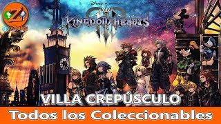 Kingdom Hearts 3 Villa Crepúsculo  Todos los Coleccionables Cofres Portafortunas Juegos [upl. by Holihs]