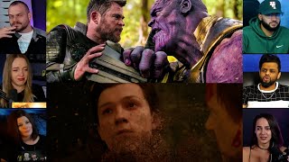 Thanos Snaps his Fingers  Avengers  Infinity War  Reaction Mashup  avengers [upl. by Burner]