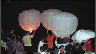 How to make Sky Lantern fanush  Homemade sky Lantern  Paper Hot Air Baloon [upl. by Elfie131]