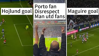 Porto fans disrespect goal celebration  Bruno red card  Harry Maguire last moment goal [upl. by Terzas484]