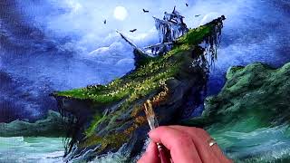 Shipwreck Island  Acrylic step by step painting techniques [upl. by Eldnik]