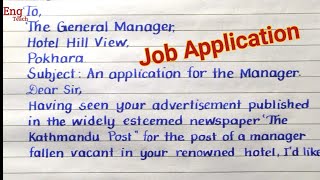 An application for the Manager  Application letter  Job application letter  Writing  Eng Teach [upl. by Nayar]