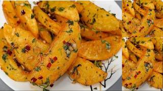 Fried Garlic Potato Wedges Recipe  Easy and Tasty Snacks  Fried Potato Wedges By KitchenwithRahat [upl. by Bearce]