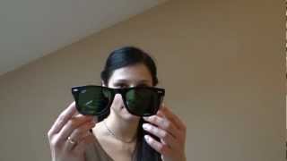 RayBan Wayfarer 2140 size comparison 50 mm vs 54 mm on womans face  FULL HD 1080p [upl. by Aznerol491]