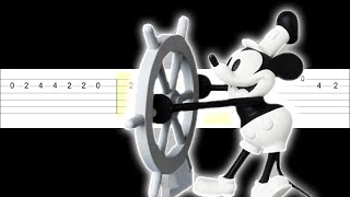 Steamboat Willie  Public Domain Mickey Song Easy Guitar Tabs Tutorial [upl. by Neirad]