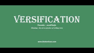 versification Pronounce versification with Meaning Phonetic Synonyms and Sentence Examples [upl. by Poppy724]