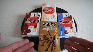 Pocky Taste Test  Classic Flavors  Japan and Europe [upl. by Yajiv881]