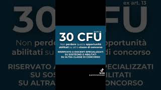 Nuova apertura abilitazione docenti 30 CFU ex art13 [upl. by Nelda380]