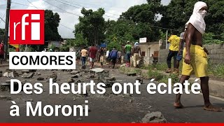 Comores après lannonce des résultats de la présidentielle des heurts éclatent à Moroni [upl. by Ahtela]