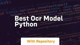 best ocr model python [upl. by Alleira900]