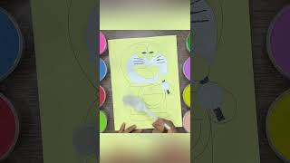 Tô Màu Tranh Cát Mèo Máy DORAEMON Đang Hát  Colored Sand Painting DORAEMON shorts coloring [upl. by Sinnoda]