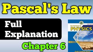 pascals law chapter 6 fluid statics class 11 New physics book  pascals law explanation unit 6 [upl. by Washington]