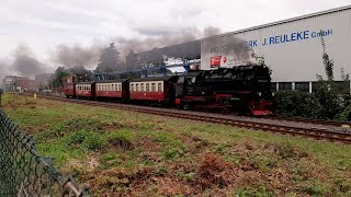 Harzer Schmalspurbahn 2023  99 7240 und 99 6001 mit Volldampf in Richtung Gernrode Harz [upl. by Alejoa850]