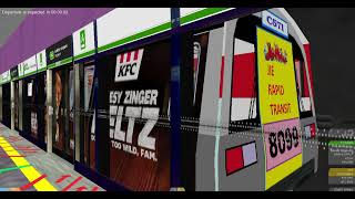 OpenBVE C571 set 8099 with KFC Cheesy Zinger Meltz ad departing Seletar Airport [upl. by Kylander]