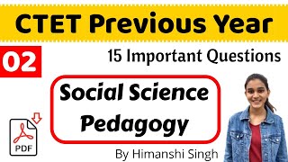 Social Science Pedagogy for CTET2019  CTET Previous Year Papers  Live02 [upl. by Sabah478]