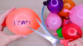 MAKING SLIME WITH BALLOONS Balloon popping balloon cutting [upl. by Stillmann]