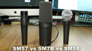 Shure SM57 vs SM58 vs SM7b Comparison Versus Series [upl. by Jamison]