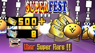 BIGGEST OPENING EVER 500 RARE TICKETS for SuperFest  The Battle Cats [upl. by Aldwin]